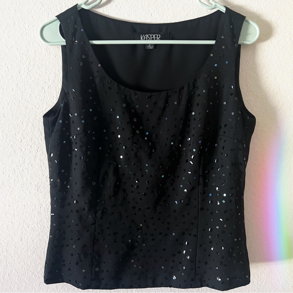 VINTAGE Y2K Kasper Sequined Tank Top